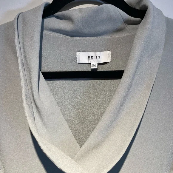 Reiss Light Gray Cowl Neck Midi Dress - Picture 5 of 11